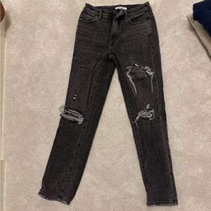 Distressed Black Jeans